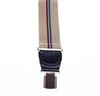 Tirante elástico kaki con raya azul y roja  Pinza trasera - Pisa 109