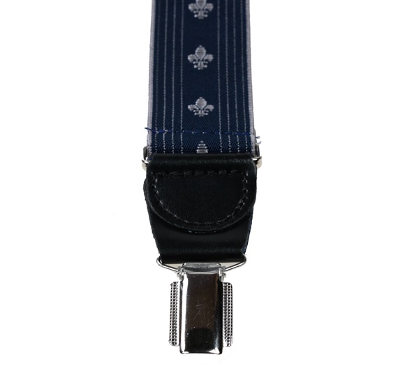 Tirante XXL azul Flor de Lis  Pinza trasera