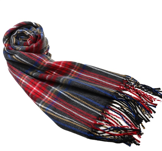 Sciarpa Tartan Rossa e Grigia