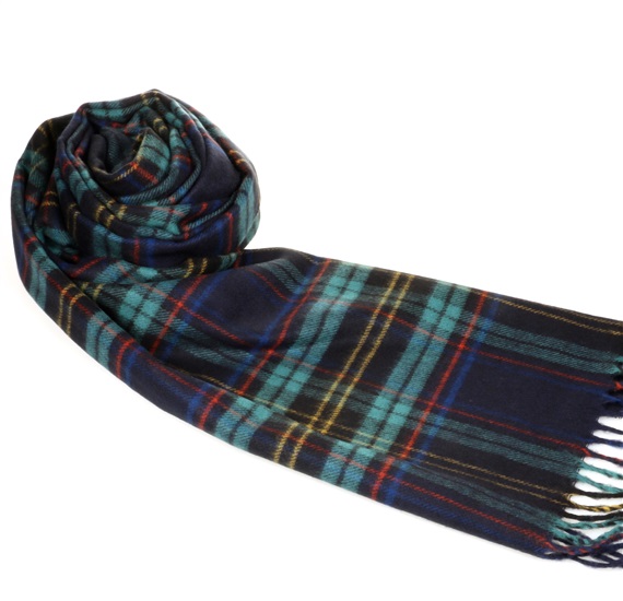 Sciarpa a Quadri Blu Navy e Turchese