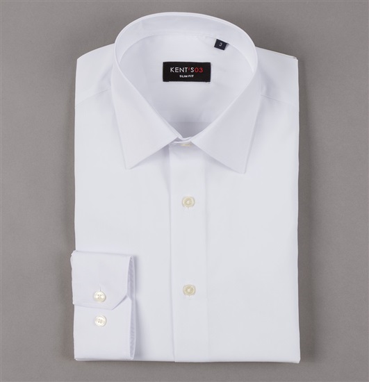 Camicia Kent Galileo Bianca Vestibilità Attillata