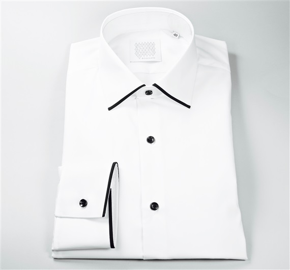 Camicia da Uomo Bianca con Bordo Nero