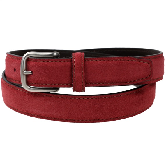 Cintura Cadetto in Pelle Scamosciata Bordeaux