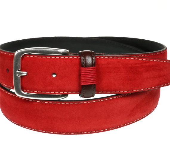 Cintura in Pelle Scamosciata Rossa