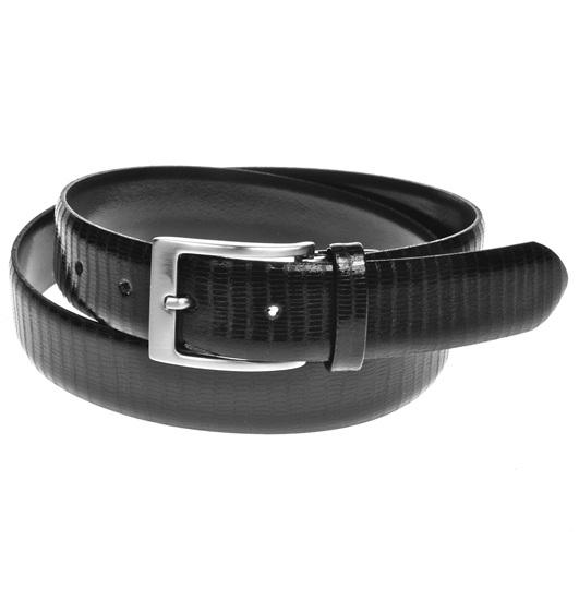Cintura in Pelle di Rettile Nero