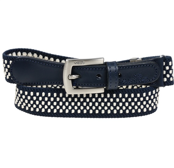 Cintura Elastica Bambino Blu Navy con Pois Bianchi