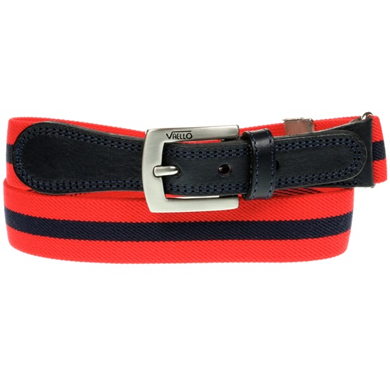 Cintura Elastica Bambino Rosso con Righe Blu Navy