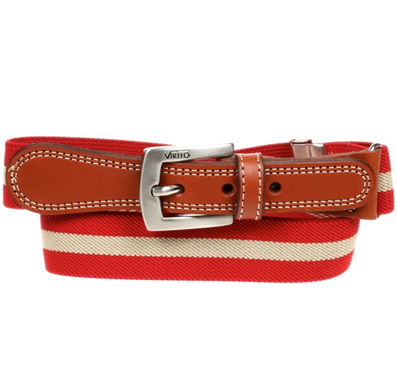 Cintura Elastica Bambino Rosso a Righe Beige