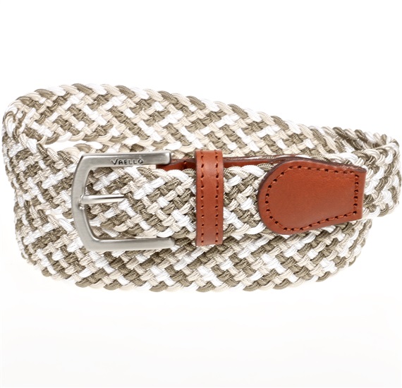 Cintura Elastica Intrecciata Bambino Beige e Kaki