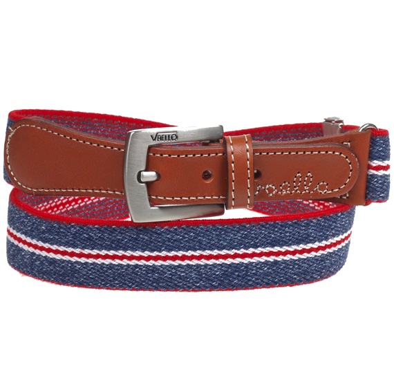 Cintura Elastica Bambino in Denim e Rosso