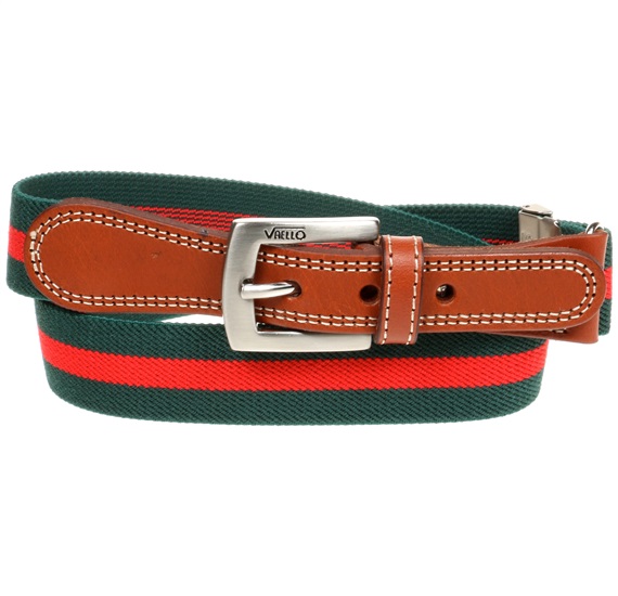 Cintura Elastica Bambino Verde Biliardo con Righe Rosse