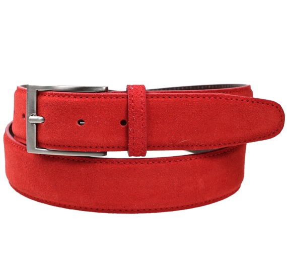 Cinturón Piel Serraje Rojo