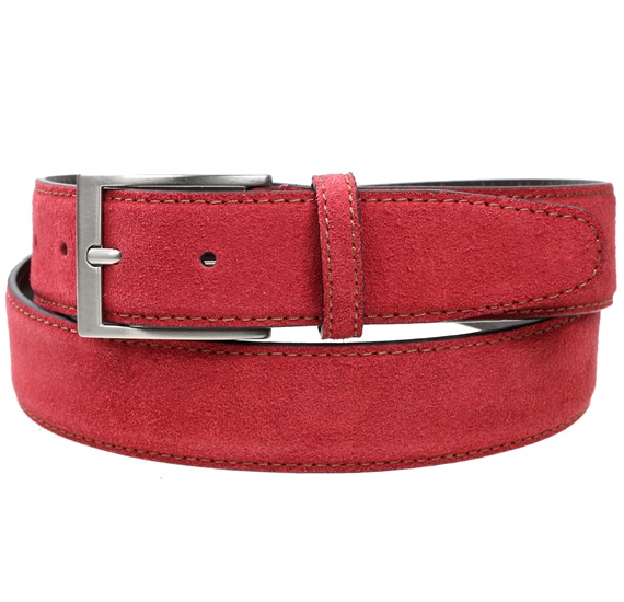 Cinturón Piel Serraje Rojo