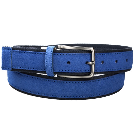 Cintura in camoscio blu