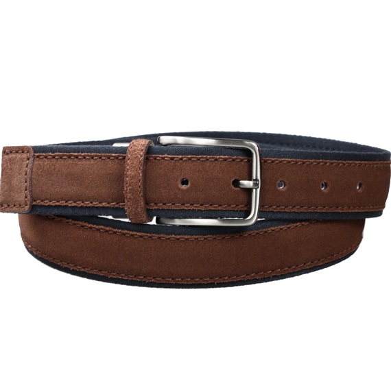 Cintura in camoscio marrone e blu