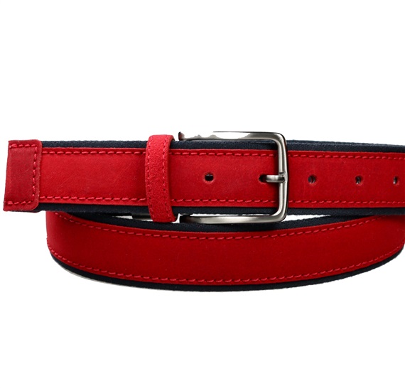 Cintura in camoscio Rosso e Blu