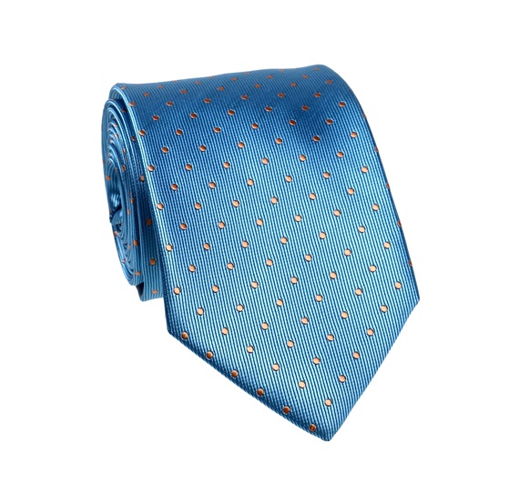 Cravatta Blu Stewardess a Pois Arancioni