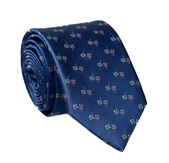 Cravatta Blu con Fiori