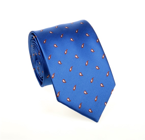Cravatta Blu Francia Cashmere Marrone