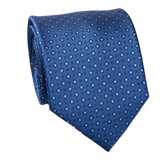 Cravatta Blu Design Bianco Francia