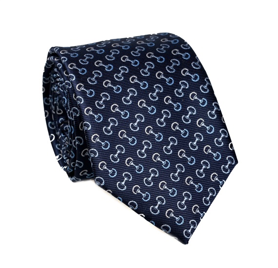 Cravatta Blu Scuro con Fermacravatta