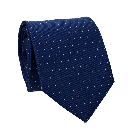 Cravatta Blu Scuro con Pois Bianchi