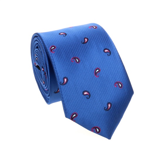 Cravatta Blu Cachemire Fucsia e Nero