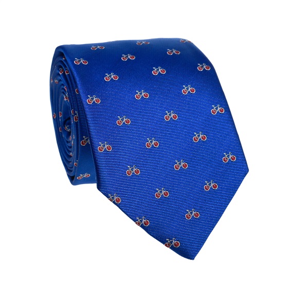 Cravatta Blu con Biciclette Rosse