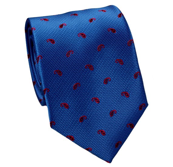 Cravatta Blu con Motivo Paisley
