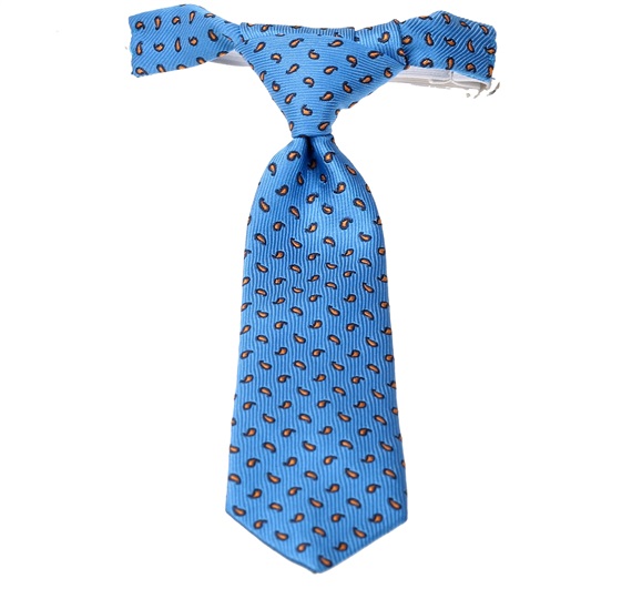 Cravatta Bambino Blu Cachemire Arancione