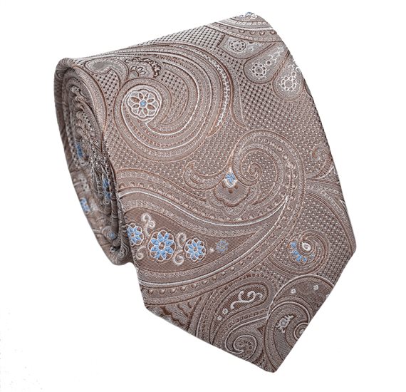 Cravatta beige con motivo paisley
