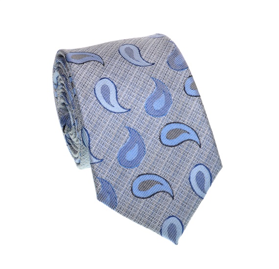 Cravatta in Cashmere Blu in Seta Naturale