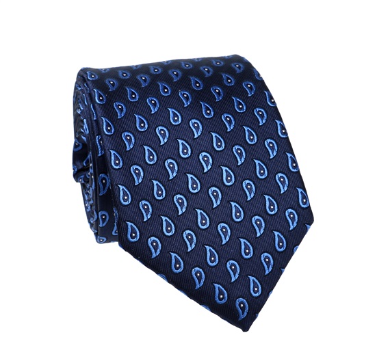 Cravatta in Cashmere Blu Navy in Seta Naturale