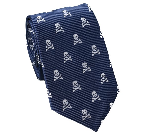 Cravatta Cadetto Blu Teschi Grigi