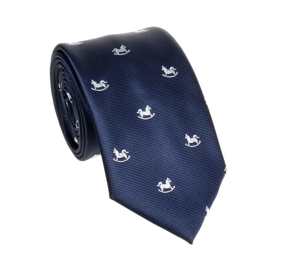 Cravatta Blu Marino con Cavallini Bianchi