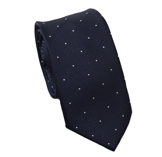 Cravatta Blu con Pois Bianchi