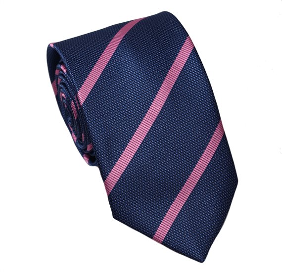 Cravatta Cadetto Blu Righe Rosa
