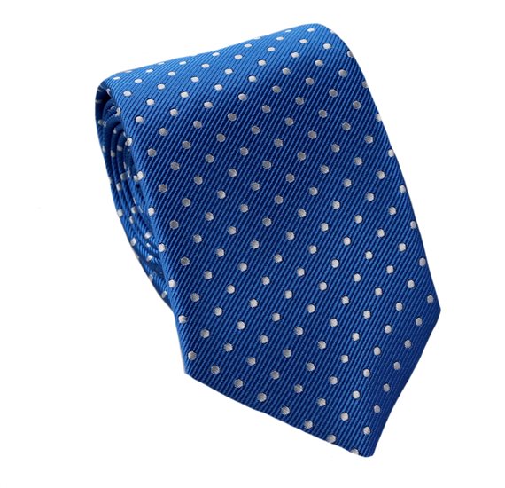 Cravatta Cadetto Blu Royal a Pois