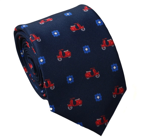 Cravatta Cadetto Blu Vespe Rosse