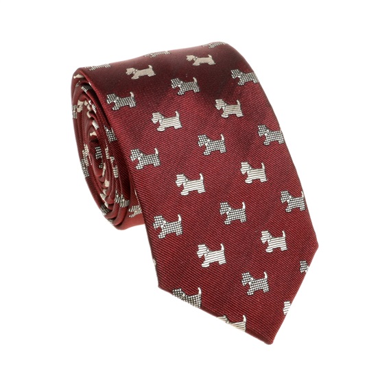Cravatta Cadetto Bordeaux Schnauzer Beige