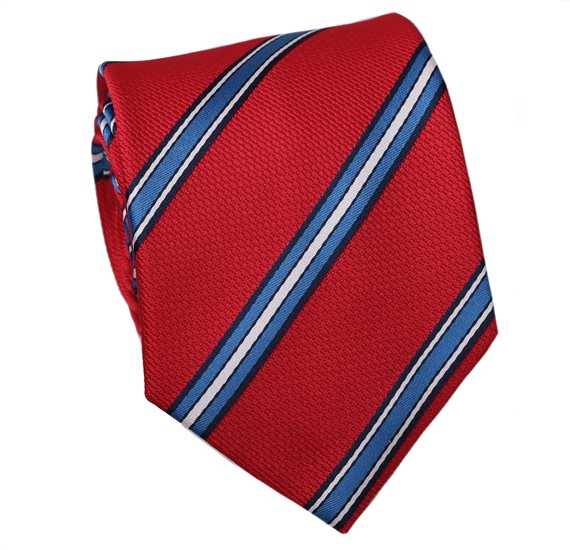 Cravatta Cadetto Rossa Righe Blu Francia
