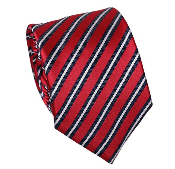 Cravatta Cadetto Rossa Righe Blu