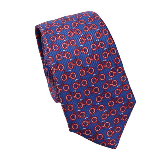 Cravatta Cadetto in Seta Blu Royal Biciclette