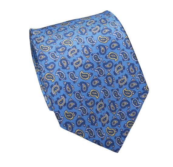 Cravatta Cadetto in Seta e Cashmere Blu Francia
