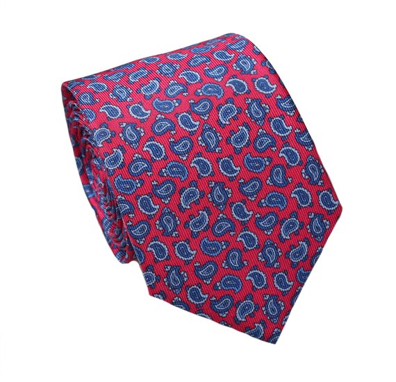 Cravatta Cadetto in Seta e Cashmere Rossa