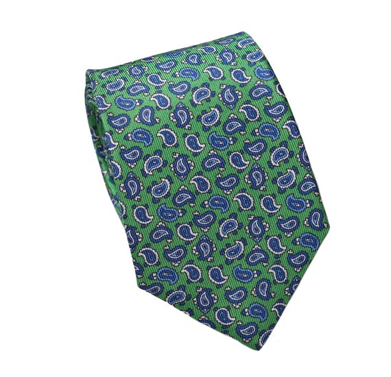 Cravatta Cadetto in Seta e Cashmere Verde