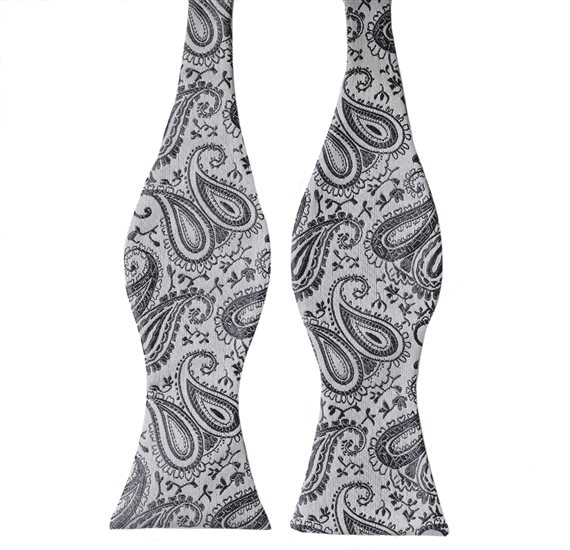 Cravatta a Farfalla Grigia Paisley