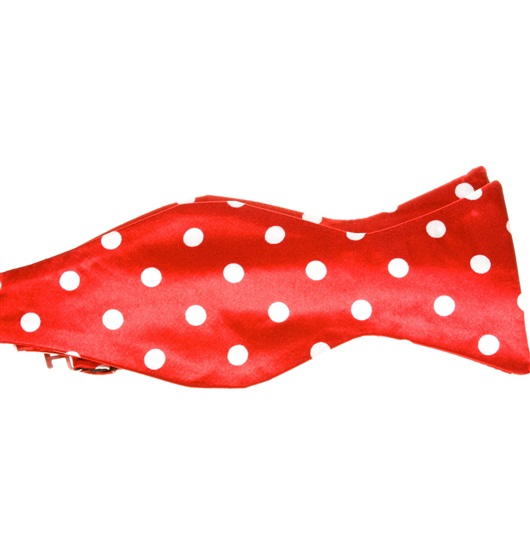 Cravatta a Farfalla Rossa a Pois Bianchi