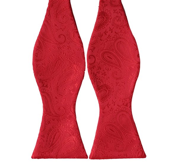 Cravatta a Farfalla Rossa con Motivo Paisley