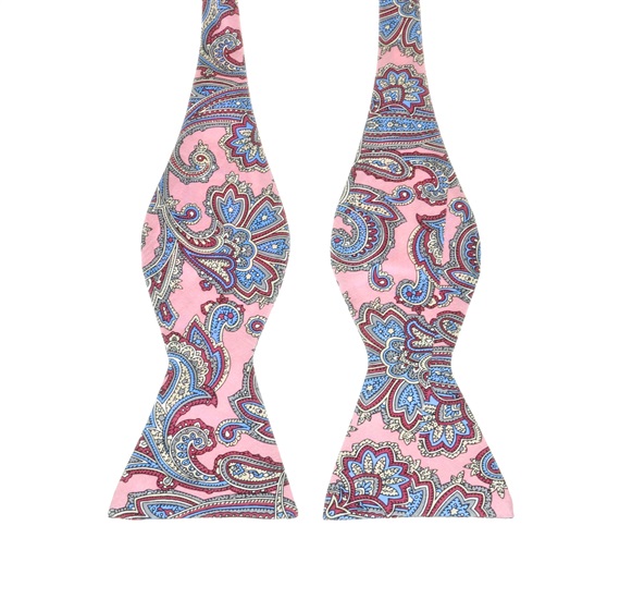 Cravatta a Farfalla in Seta Rosa Cashmere Grigio